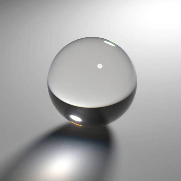 Glass sphere with caustic light