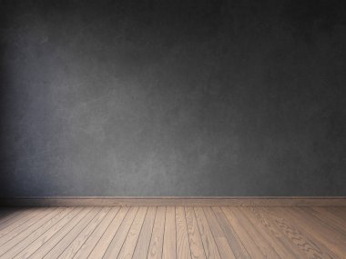 3D döşeme ve ahşap paneller ile boş iç döşeme