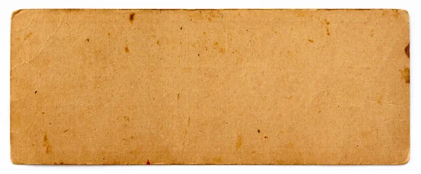 Old yellow craft paper card isolated — Stock Photo, Image