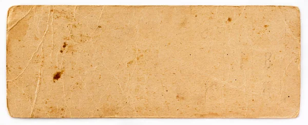 Απομονωμένη παλιά κίτρινη χάρτινη κάρτα — Φωτογραφία Αρχείου