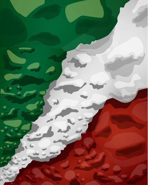 Bulutlar duman, vektör çizim Meksika bayrağı