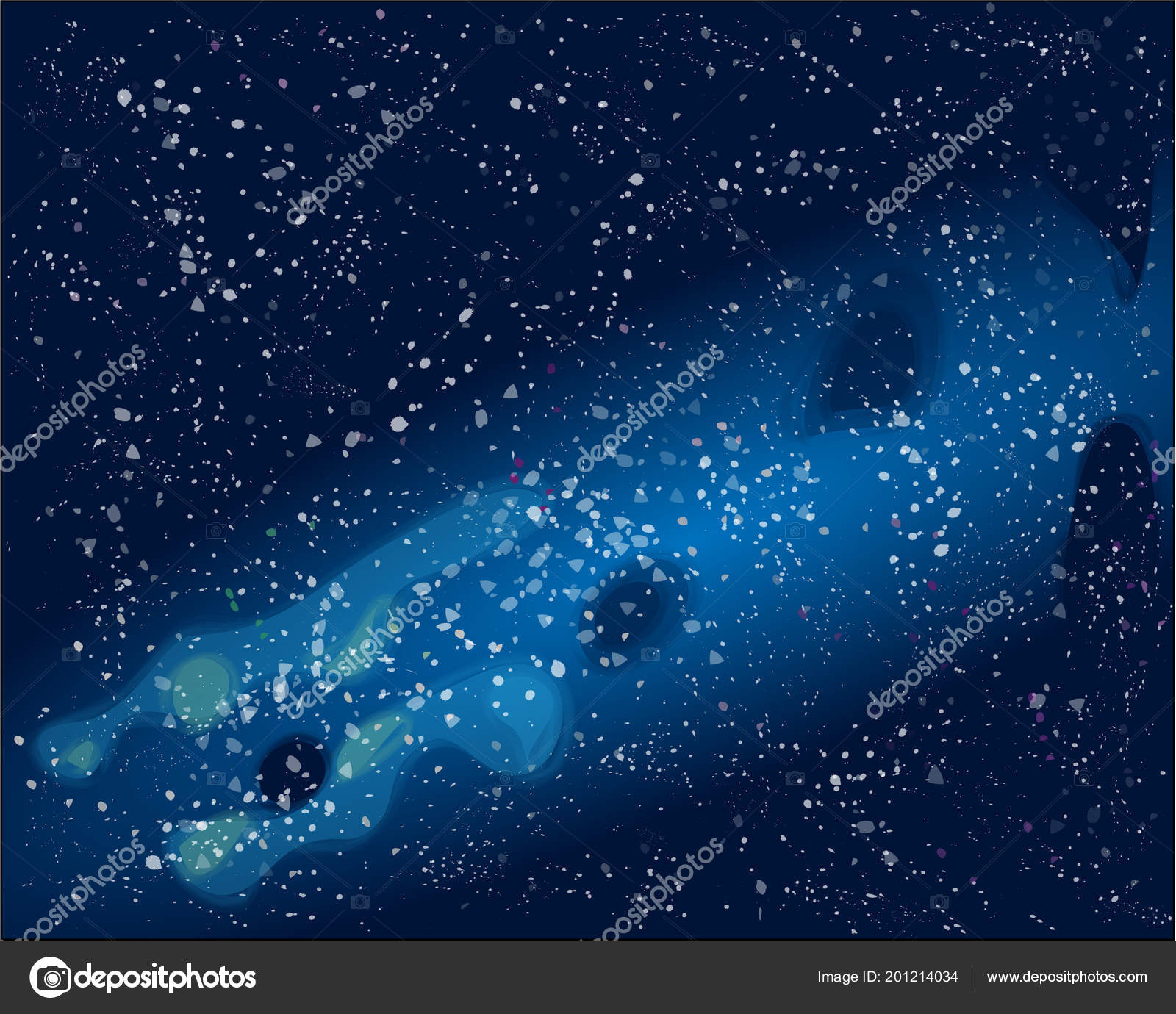 Illustration Vectorielle Avec Espace Ciel Bleu Les étoiles