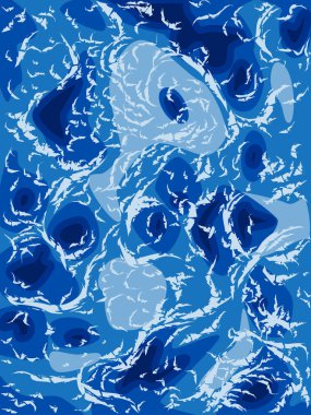 Derin mavi deniz dalgaları, vektör çizim