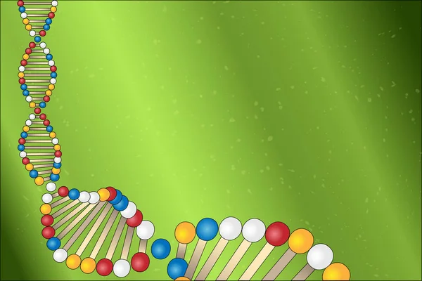 Dna Molecule Green Background Vector Illustration — Stock Vector