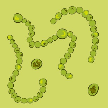 Group of Cyanobacteria on green background, vector illustration clipart