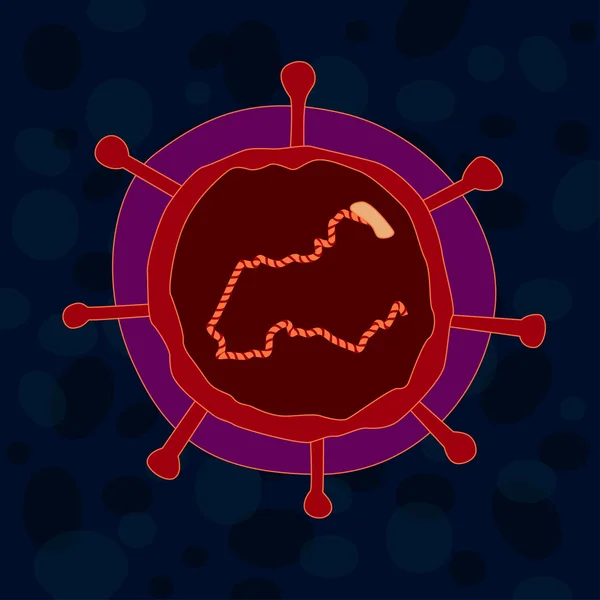 Вирус Мононегавирусов Тёмном Фоне Векторная Иллюстрация — стоковый вектор