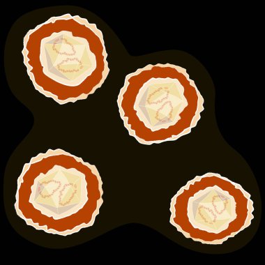 Herpes virüsü koyu arka plan, vektör çizim üzerinde