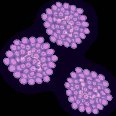 Human papillomavirus on dark background, vector illustration clipart