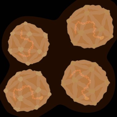 Koyu arka plan, vektör çizim felci virüsü