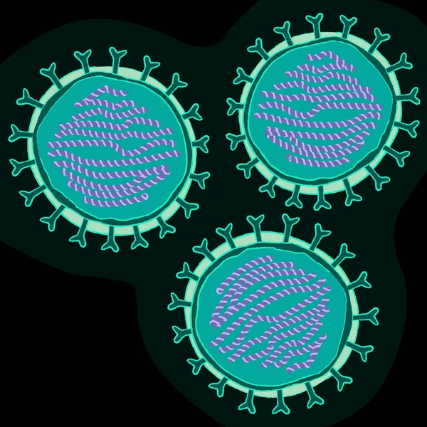 Rotavirus Sur Fond Sombre Illustration Vectorielle — Image vectorielle