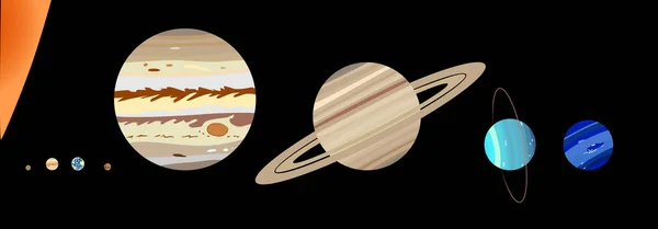 ベクトル図の太陽系の惑星 — ストックベクタ