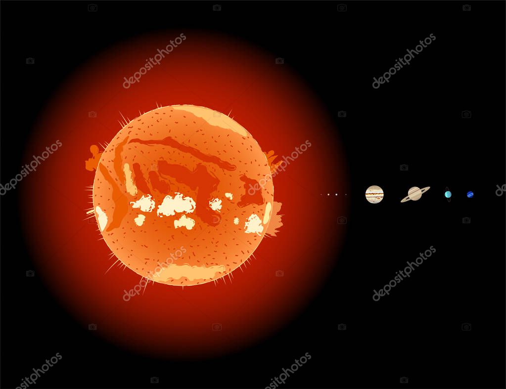 Planets of Solar System, vector illustration