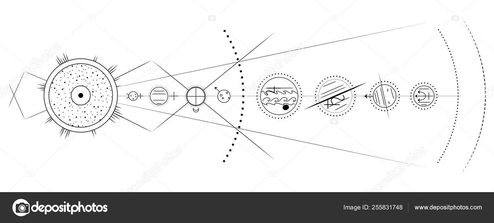 Images Solar System Black And White Model Solar System