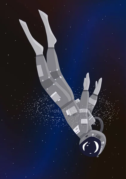 Buceos Astronautas Galaxia Ilustración Vectorial — Vector de stock