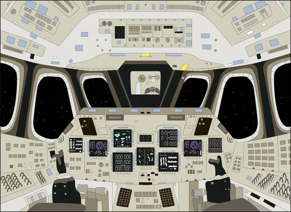 Cabina Spaziale Dall Interno Illustrazione Vettoriale — Vettoriale Stock