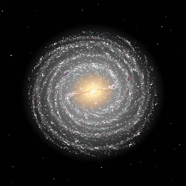 Spiraal Galaxy Met Sterren Vector Illustratie Van Ruimte — Stockvector