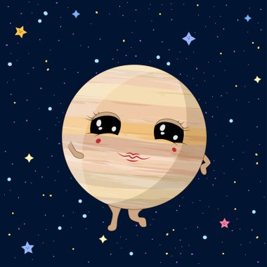 Uzay arka planda Karikatür Venüs gezegen, vektör illüstrasyon