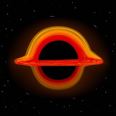 Black hole with accretion disk, vector illustration clipart