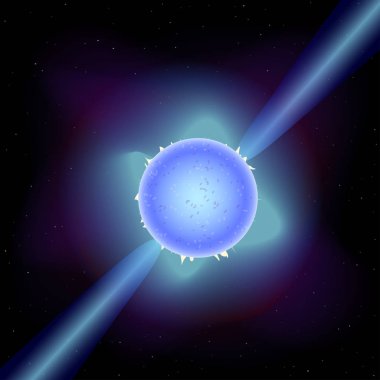 X-ray pulsar neutron star, vector illustration clipart