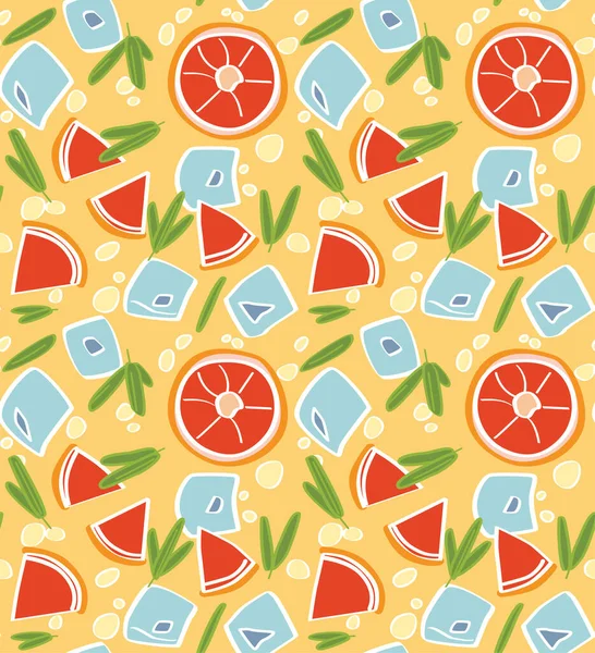 Limonade Glas Met Rozemarijn Fruit Vector Illustratie — Stockvector