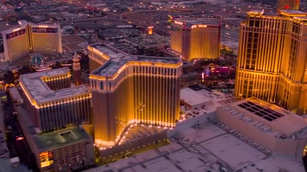 Close Las Vegas Strip Aerial Tour Video Eastside Pass Strip — Stock Video