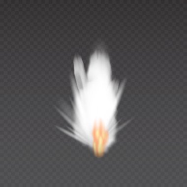 Gerçekçi duman bombası üzerinde şeffaf arka plan izole