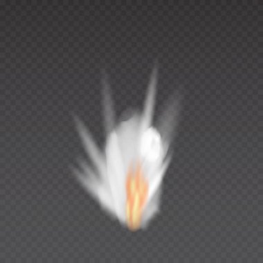 Gerçekçi duman bombası üzerinde şeffaf arka plan izole