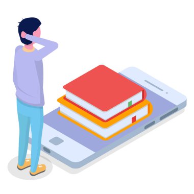 İzometrik tarzı online eğitim kavramı