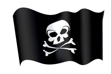 Jolly roger korsan bayrağı kafatası ile