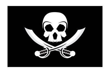 Jolly roger korsan bayrağı kafatası ile