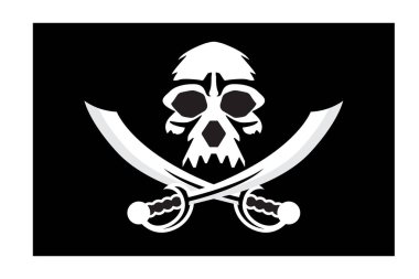 Jolly roger korsan bayrağı kafatası ile