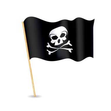 Jolly roger korsan bayrağı kafatası ile