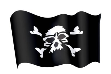 Jolly roger korsan bayrağı kafatası ile