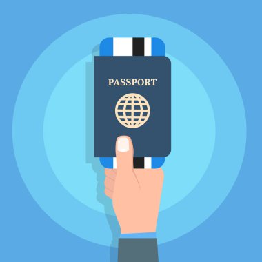 Passport, seyahat ve kişisel kimlik kavramı tutan el