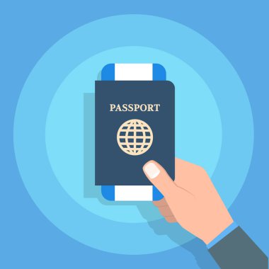 Passport, seyahat ve kişisel kimlik kavramı tutan el