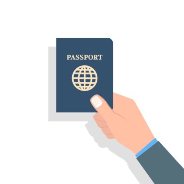 Passport, seyahat ve kişisel kimlik kavramı tutan el