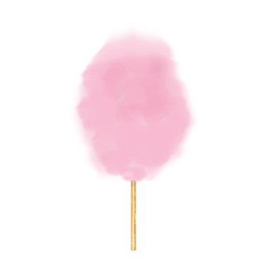 Beyaz arka plan üzerinde gerçekçi pamuk şeker