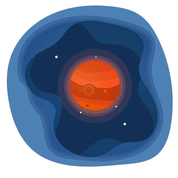 Papper Skära Former Jupiter Vit Bakgrund — Stock vektor