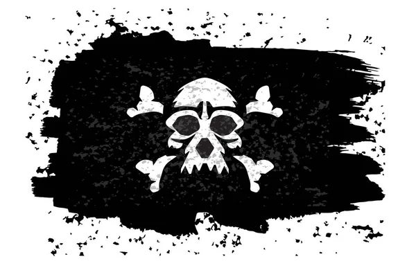 Jolly Roger Pirátská Vlajka Lebkou — Stockový vektor