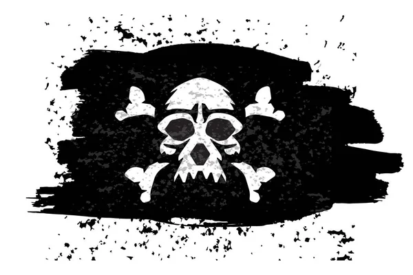 Jolly Roger Drapeau Pirate Avec Crâne — Image vectorielle