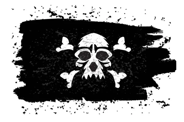 Веселый Пиратский Флаг Черепом — стоковый вектор