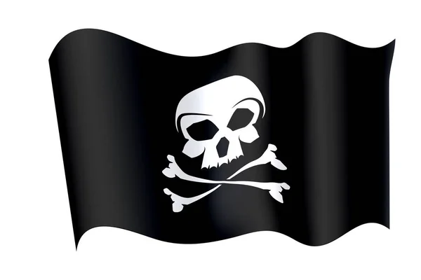 Jolly Roger Bandeira Pirata Com Crânio —  Vetores de Stock