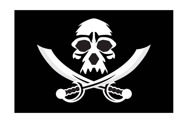 Jolly Roger Bandiera Pirata Con Teschio — Vettoriale Stock