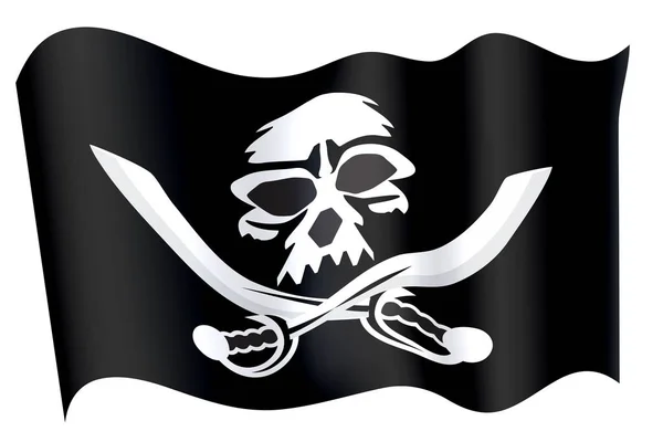 Jolly Roger Bandeira Pirata Com Crânio —  Vetores de Stock