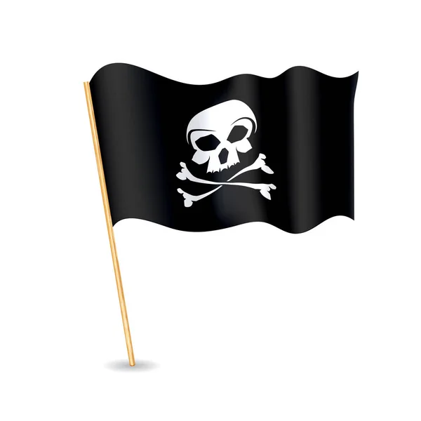 Jolly Roger Bandeira Pirata Com Crânio —  Vetores de Stock