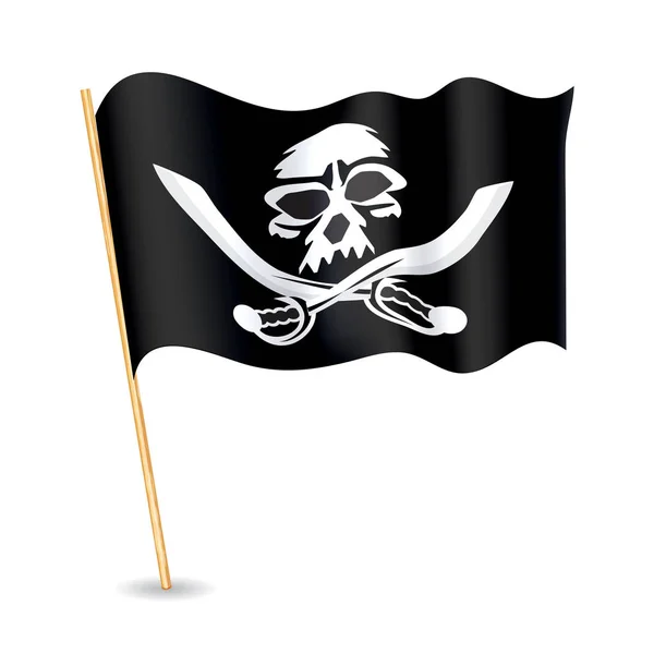 Jolly Roger Bandeira Pirata Com Crânio —  Vetores de Stock