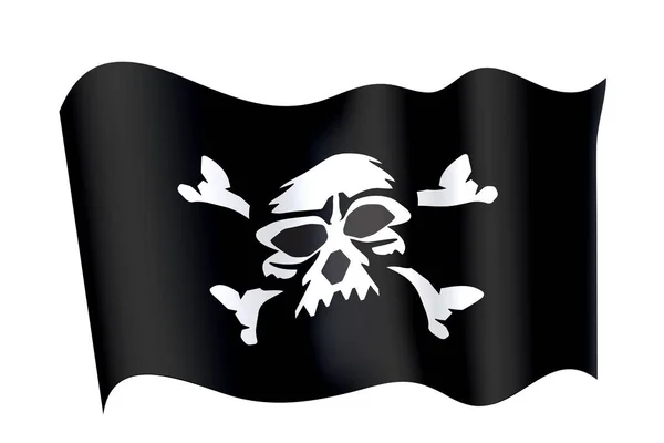 Jolly Roger Piracką Flagę Czaszką — Wektor stockowy