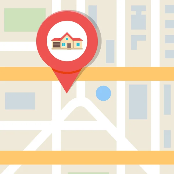 家は地図の検索の概念 — ストックベクタ