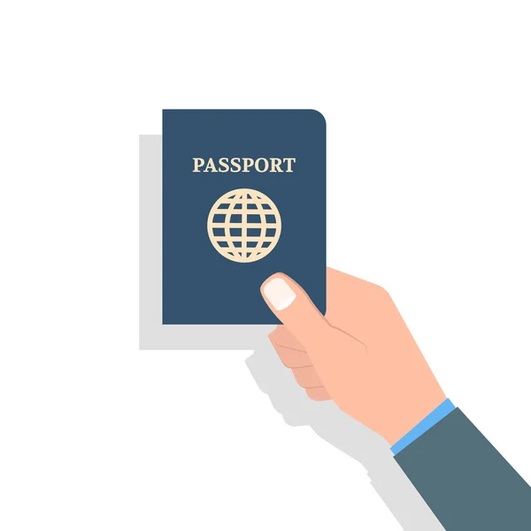 Tenue Main Passeport Voyage Identification Personnelle Concept — Image vectorielle
