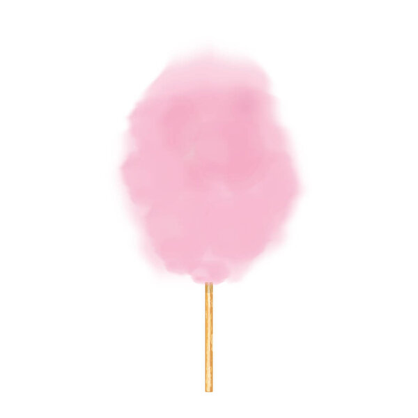 Реалистичная сладкая вата на белом фоне
